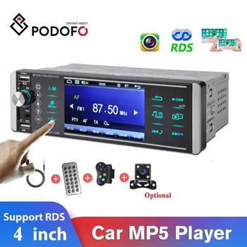 Podofo 1Din MP5 Grotuvas Touch Screen Automobilio Radijo Dvikryptis Sujungimo AM RDS FM 4-USB 4 Colių Parama 