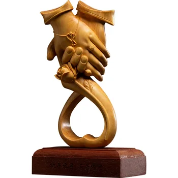 Boxwood 16cm Meilės Rankas Skulptūra Vestuvių Dovanos įsimylėti Suvenyrai Pasisekė Tuoktis Namų Dekoro
