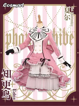 Anime Black Butler Ciel Phantomhive Robin Pink Lolita Suknelė Przybornik Cosplay Kostiumas Helovinas Šalis Kostiumas Moterims