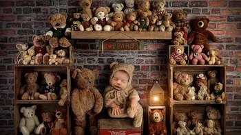 Avezano Fotografijos Fonas Gimtadienio Baby Shower Meškiukas Žaislų Parduotuvė Naujagimių Fono Foto Studija Photozone Photocall Dekoras