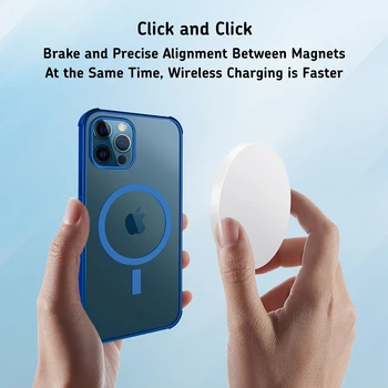 Magnetinio Skaidrus, Aiškus Reglamentavimas Minkštos TPU Telefono dėklas skirtas iPhone 12 Pro Max 11 Magsafe Belaidžio Kroviklio Ne Kortele Kišenėje