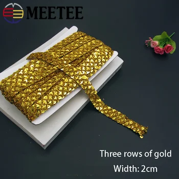 10Meter 2cm/3cm Blizgučiais Nėriniai Apdailos auksas, sidabras nėrinių juostelės 