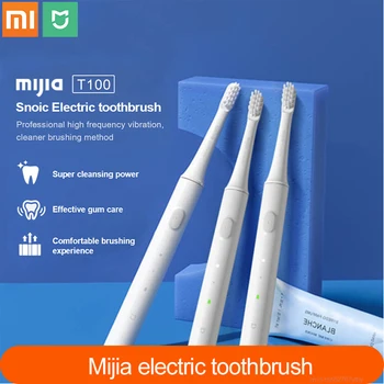 Originalus Xiaomi Mijia Sonic Elektros dantų šepetėlį Mi T100 Dantų Šepetėliu Spalvinga USB Įkrovimo IPX7 atsparus Vandeniui Travle Scoocl Namuose