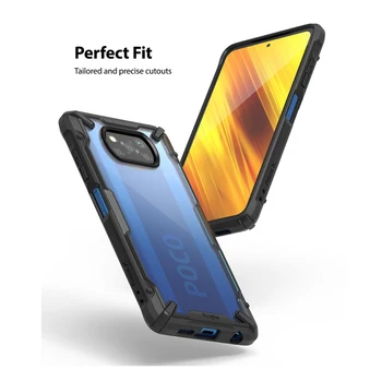 Ringke Fusion-X Xiaomi Poco X3 NFC Atveju, Skaidrus Sunku VNT Atgal Minkštos TPU Rėmo Hibridinių Padengti