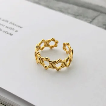 S'STEEL Žiedai Moterims 925 Sterlingas Sidabro Geometrinis Šalies korėjos Aukso Žiedas Joyeria Fina Para Mujer Dovana Draugei, Papuošalai