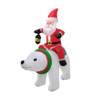 Baltasis Lokys, Pripučiamų Kalėdų 1.85 m Santa Claus Žirgais Polar Bear LED Purtant Galva Lėlės, Patalpų Lauko Sodo Kalėdos Apdaila