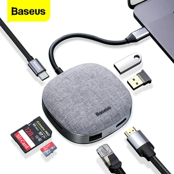 Baseus USB C HUB C Tipo STEBULĖS HDMI, RJ45 Multi USB 3.0 Adapteris, Skirtas 