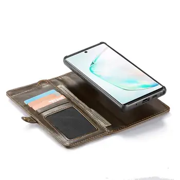 Derliaus Odos Flip Case For Samsung galaxy Note 10 plius 8 9 Piniginės Nuimamas magnetinis dangtelis atveju 