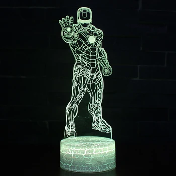 Superherojus Iron Man tema 3D LED Lempos naktį šviesos 7 Spalvų Keitimas Palieskite Nuotaika Lempos Kalėdinių Dropshippping