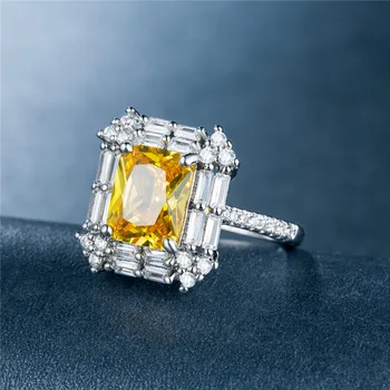 2021 prabanga geltona spalva princesė vestuvinis žiedas moterims, jubiliejaus dovana, papuošalai urmu parduoti nemokamas pristatymas R5832