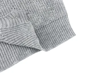 Moterims Megztiniai Atsitiktinis Megzti Viršūnes Lady Nėrinių V Kaklo Prarasti Mados Megztinis ilgomis rankovėmis Mygtukai Modelio Drabužius, Žiemą, Rudenį 2021