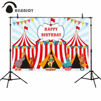 Allenjoy fotografijos fone karnavalas tema spalvinga baneriai gyvūnų Cirko laimingas gimtadienio photoshoot photobooths