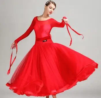 Šokių suknelė valsas suknelė rumba standartas sklandžiai šokių suknelės S7007 Sportinių šokių konkurencijos suknelė, raudonas vynas, raudonas mėlynas juodas