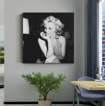 Juoda ir Balta Marilyn Monroe Drobė Meno, Mados, Plakatų ir grafikos Sienos Nuotraukas Kambarį Cuadros Decoracion Dormitorio