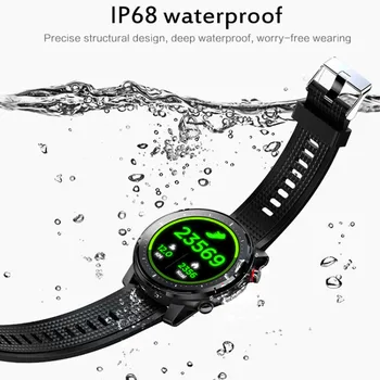 Pilnas Touch Screen L15 Smart Watch Vyrai Muzikos Valdymo Bluetooth Kamera, Žibintuvėlis IP68 Vandeniui PK L5 L9 Smart Žiūrėti