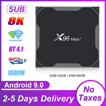 X96 MAX Plius S905X3 Quad-core TV BOX 8K SHV X96 MAX 4G 64GB 32GB 2.4 G/5G WIFI BT V4.1 LAN 100M USB3.0 Smart TV BOX X96 MAX Plus
