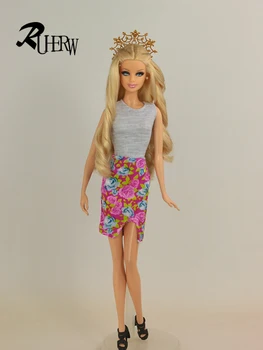 Naujas arrvial 5 Vnt. / daug Mados mergaitė Šalies Lėlės vakarinę Suknelę Drabužius Suknelė Barbie lėlės Nemokamas pristatymas
