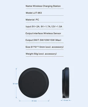 15W Belaidžio Greitas Įkroviklis Iphone12 Mini Pro Max Huawei P20 / 30 