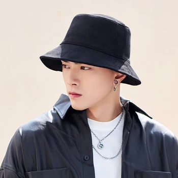 Korėjos Rudens Žiemos Šiltas Suede Panamos Skrybėlės Dvipusis Storio Kibirą Kepurės Vyrams Didelis Dydis Mados Hip-Hop Kepurės Skrybėlės nuo Saulės