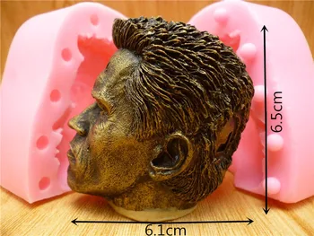 3D kūrybos žvaigždė galvos formos aikštė cukraus pyragas pelėsių muilo šokolado pelėsių virtuvės silikoninės kepimo formos