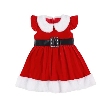 Bamblys Vaikams, Kūdikių Mergaitės Kalėdų Šalis Princesė Oficialią Suknelės Kalėdos Drabužius Raudonos Aksomo Rankovių Tutu Suknelė
