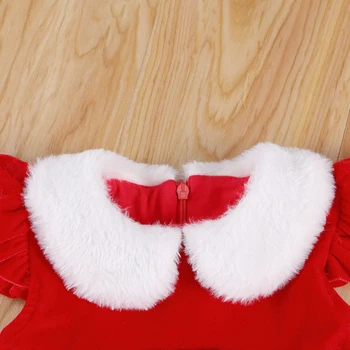 Bamblys Vaikams, Kūdikių Mergaitės Kalėdų Šalis Princesė Oficialią Suknelės Kalėdos Drabužius Raudonos Aksomo Rankovių Tutu Suknelė