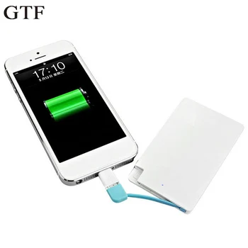 GTF Ultra Plonas Nešiojamasis 1500mAh Išorės Baterija USB Power Banko mobilusis Telefonas Mobilus maitinimo šaltinis Baterijos