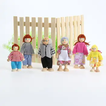 2020 Naujų Džiaugsmingų Lėlės Šiltas Šeimos Miniatiūriniai 1 Komplektas Medinis, Šlifuota Lėlės Vaikams Apsimesti, Žaislai-pasakoja Apsirengęs Žaislas Vaikams Baby