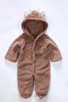 0-24M rudens ir žiemos naujagimių mielas vilnos gobtuvu baby polar fleece hoodie hoodie jumpsuit baby girl berniukas jumpsuit naujagimiai, toddl