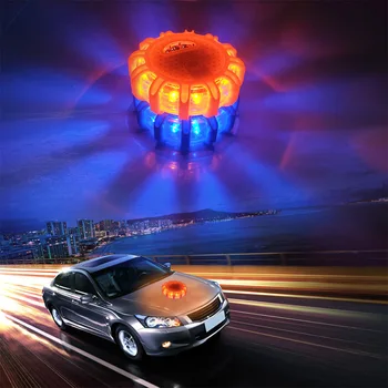 LED Eismo Kelių Avarinės Šviesos Automobilių Mirksėtų Žiburiai Pakelės Įspėjimo Naktį Žibintai Raudona/Mėlyna/Oranžinė Policijos signalinė Lempa