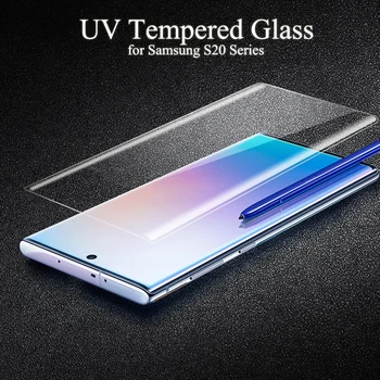 HD UV Grūdintas Stiklas Samsung Galaxy S20 Ultra Plus Nano Skysti Klijai Visiškai Padengti Screen Protector for Samsung S20 Plus Ultra