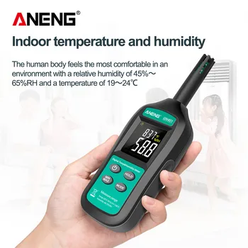 ANENG GN401 Mini Temperatūros Drėgmės Matuoklis Nešiojamą Jokio Kontakto Tikslumo Skaitmeninis Oro Termometras su Drėgmėmačiu Indikatorius, Testeris