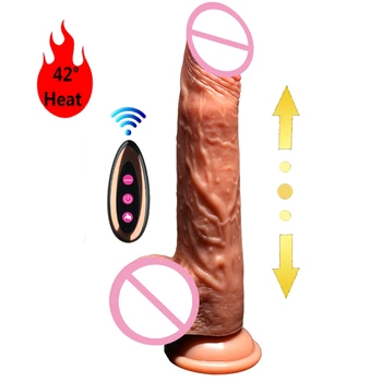 Elektros Šildymo Vibracija, Didelis Didžiulį Varpą G Spot Sekso Žaislai Moterims, USB Įkraunamas, Belaidis Vibratorius Teleskopinis Moterims