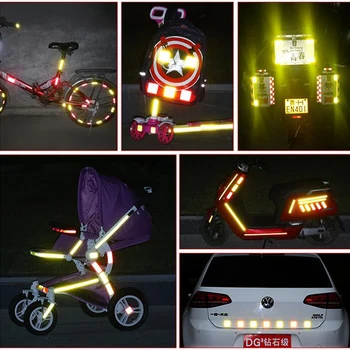 25mm pločio šviesą Atspindinčios Juostos Liuminescencinės MTB Dviratį Dviračiu Dviračių MTB šviesą Atspindintys Lipdukai, Lipnios Juostos, Motociklu Lipdukai