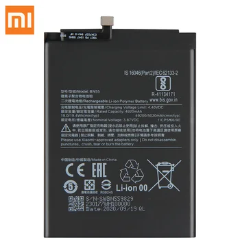 XiaoMi Originalią Bateriją BN55 Už Xiaomi Pastaba 9S Note9S Autentiški, Telefono Baterija 5020mAh