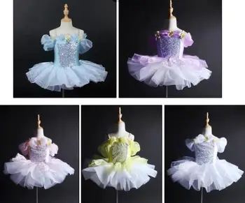 šviesiai mėlynos spalvos, suaugusiems, vaikams, Baleto Šokių suknelė-Ballerina Mergaičių baleto leotard suknelė