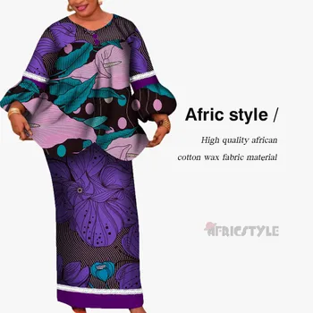 Dashiki afrikos suknelės moterims afrikos drabužiai moterims ilgomis rankovėmis suknelė medvilnės suknelė modelis WY5335