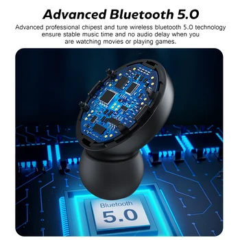 Bluetooth V5.0 bass ausinės 10 valandų rankų įrangą, triukšmo mažinimo, garso valdymas Belaidžio 