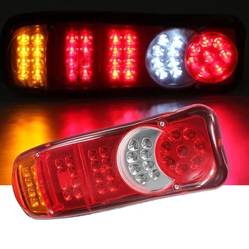 2 VNT 46 Vandeniui 12V Sunkvežimių LED Uodegos Šviesos Žibintas Galinis Stop Atvirkštinio Saugos Rodiklis Rūko Žibintai Priekabos Sunkvežimių, Automobilių Žibintai