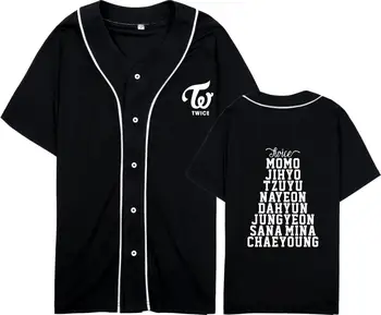Mainlead KPOP du KARTUS Paties Stiliaus Hip-hop Beisbolo T-Shirt Mina Sana Momo Tzuyu Tee Marškinėliai