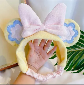 Disney siuvinėjimo didelis gėlių ausies lankelis mergina lankas plauti veido plaukų juosta lankelis animacinių filmų mielas saldus laukinių šukuosena