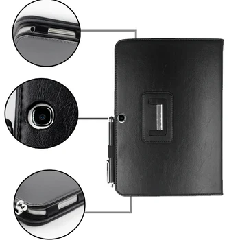 Case For Samsung Galaxy Tab 3 10.1 colių P5200 P5220 P5210 SM-P5200 Planšetinį kompiuterį Apversti Slim PU Odos Stovėti Padengti Atveju Auto Miego