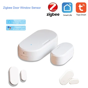 Tuya Zigbee Bevielio ryšio Langų Magnetinis Durų Daviklis Smart Home Mini Durys, Apsaugos Signalizacija magnetas Vartai Atidaryti / Uždaryti Detektoriai