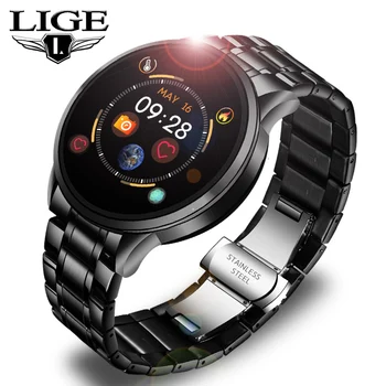 LIGE Smart Watch Vyrų Širdies ritmas, kraujo spaudimo monitorius LED spalvotas ekranas Daugiafunkcį sporto Režimas Fitness Tracker Smartwatch+Box