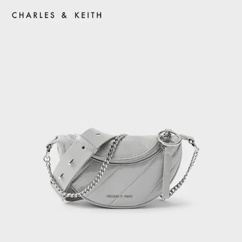 CHARLES＆KEITH Naujas Atvykimo Winter2020 CK2-80151023Women peties maišas fashio crossbody juosmens krepšys su metalo žiedas apdaila