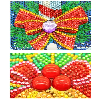 Huacan Kalėdų Diamond Tapybos LED Lempos Šviesos Specialios Formos 5D Diamond Siuvinėjimo Mozaikos Santa Claus 