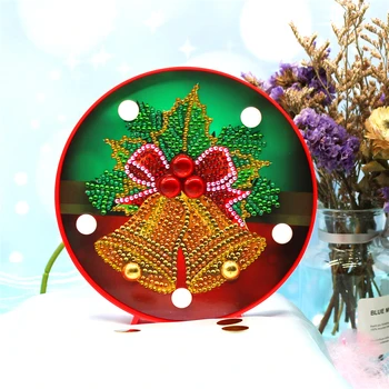 Huacan Kalėdų Diamond Tapybos LED Lempos Šviesos Specialios Formos 5D Diamond Siuvinėjimo Mozaikos Santa Claus 