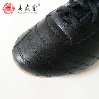 Yiwutang Kinijos Kung fu batai juodi Tai chi ir Taiji batai Odiniai Wu shu vyrų ar moteris, Kovos menų produktų taekvondo