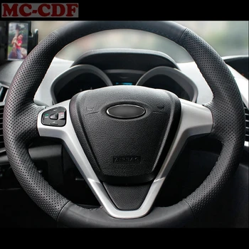Automobilių stiliaus Dirbtinė Oda Automobilių Vairo Dangtelis Ford Fiesta 2008-2013 M. Ecosport 2013-2016 M. Automobilių reikmenys