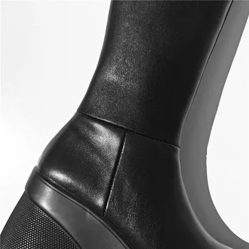 MORAZORA 2021 NAUJI natūralios odos batai mada pleištai platforma žiemos ponios batai kieto juoda kelio auliniai batai moterims